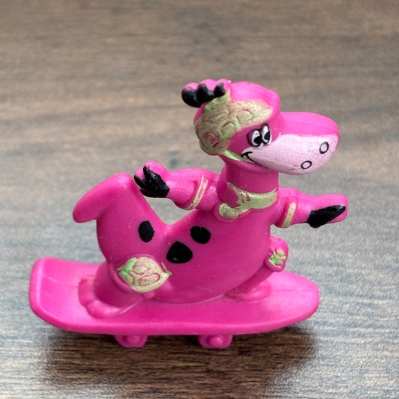 VINTAGE 1991 Kellogg’s Fruity Pebbles Cereal The Flintstones DINO Skateboard Toy - Picture 2 of 8
